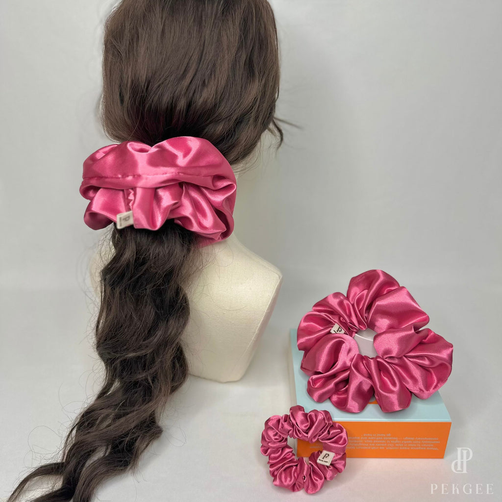 Signature Satin Scrunchies | Barbie Pink