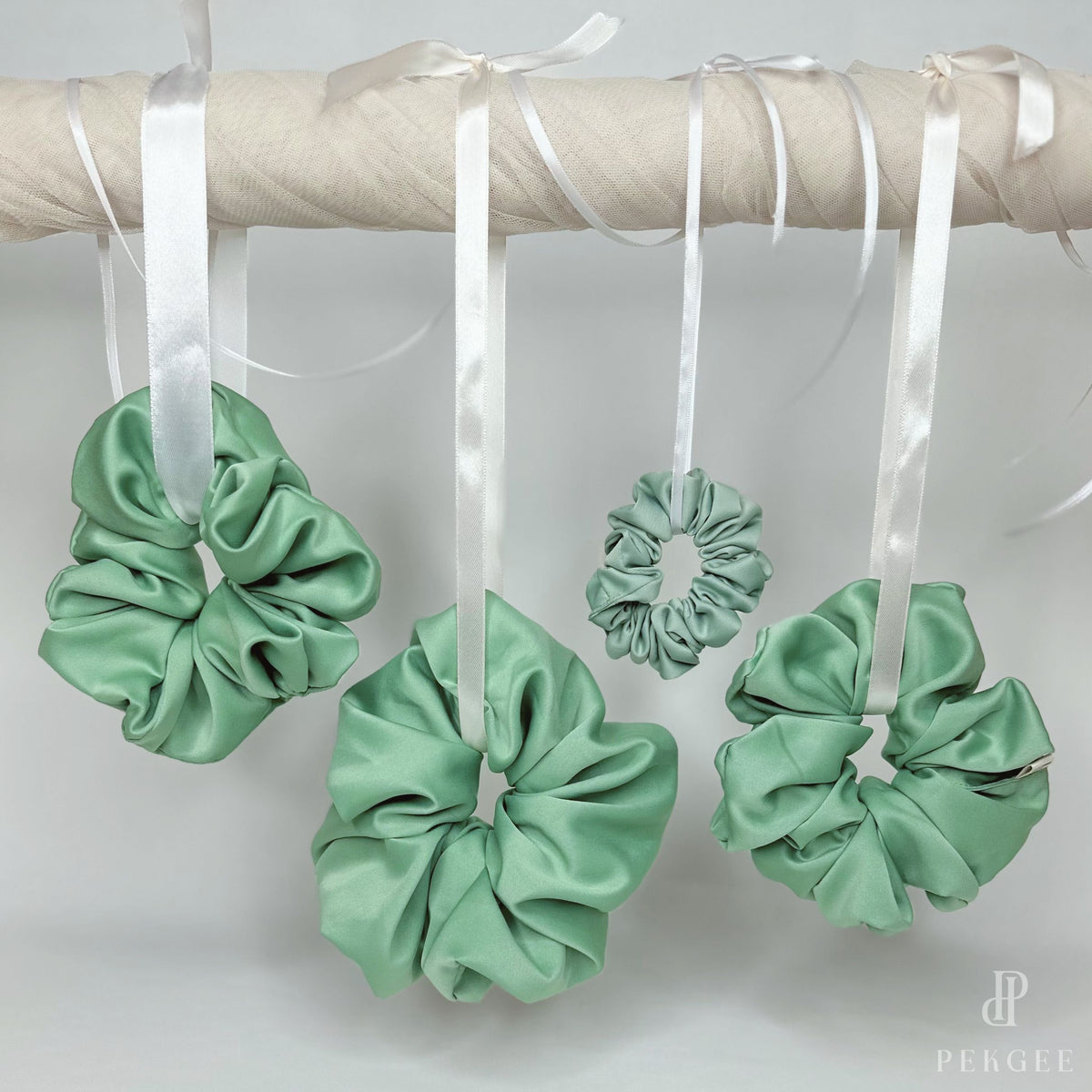 Signature Satin Scrunchies |  Sage Green