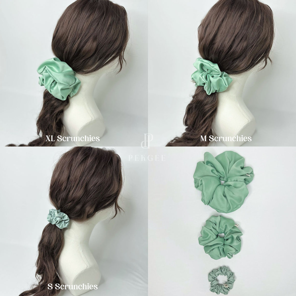 Signature Satin Scrunchies |  Sage Green