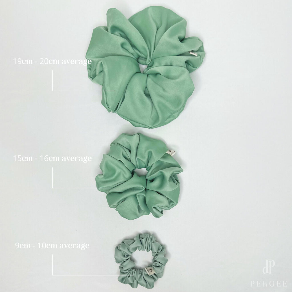 Signature Satin Scrunchies |  Sage Green