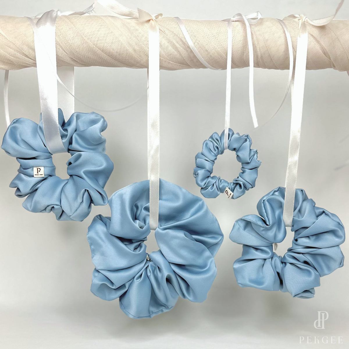 Signature Satin Scrunchies | Lulworth Blue