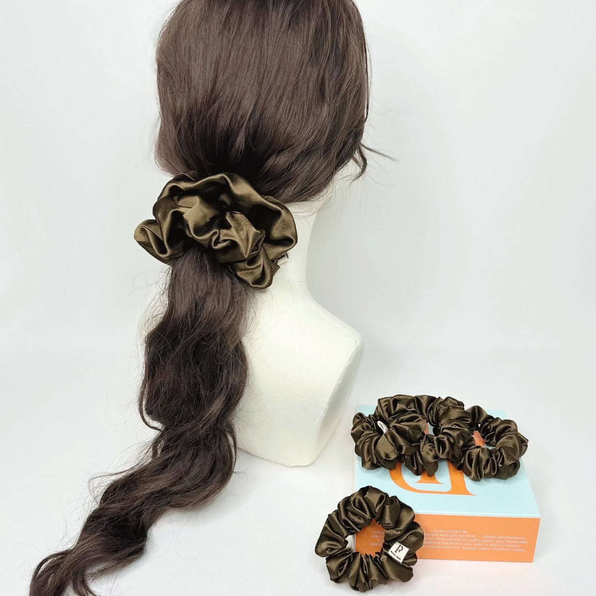 Signature Satin Scrunchies | Mocha Brown