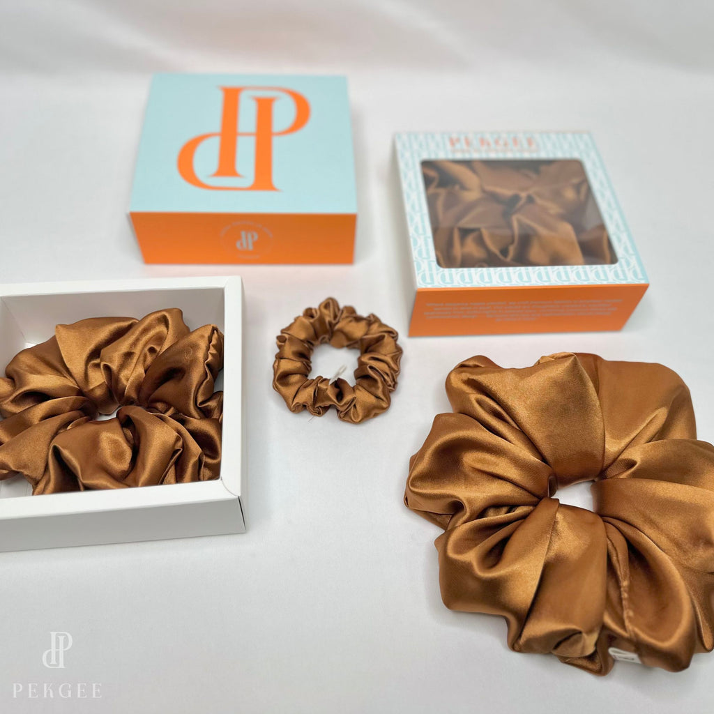 Signature Satin Scrunchies | Golden