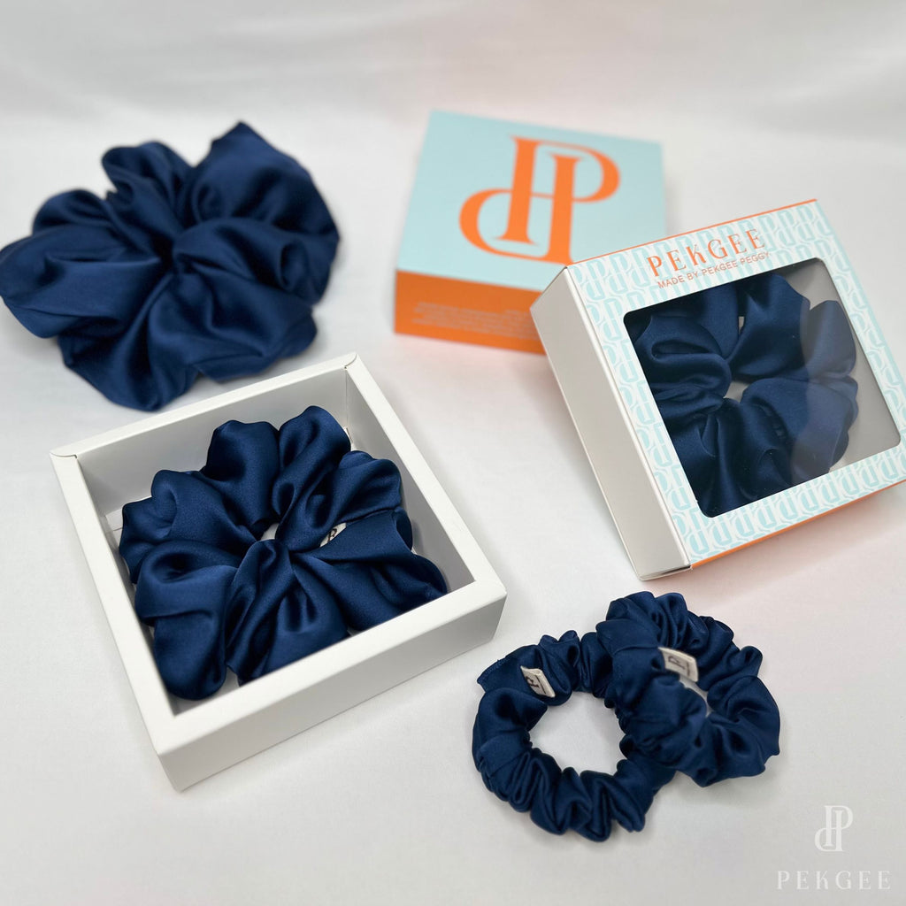 Signature Satin Scrunchies |  Royal Navy