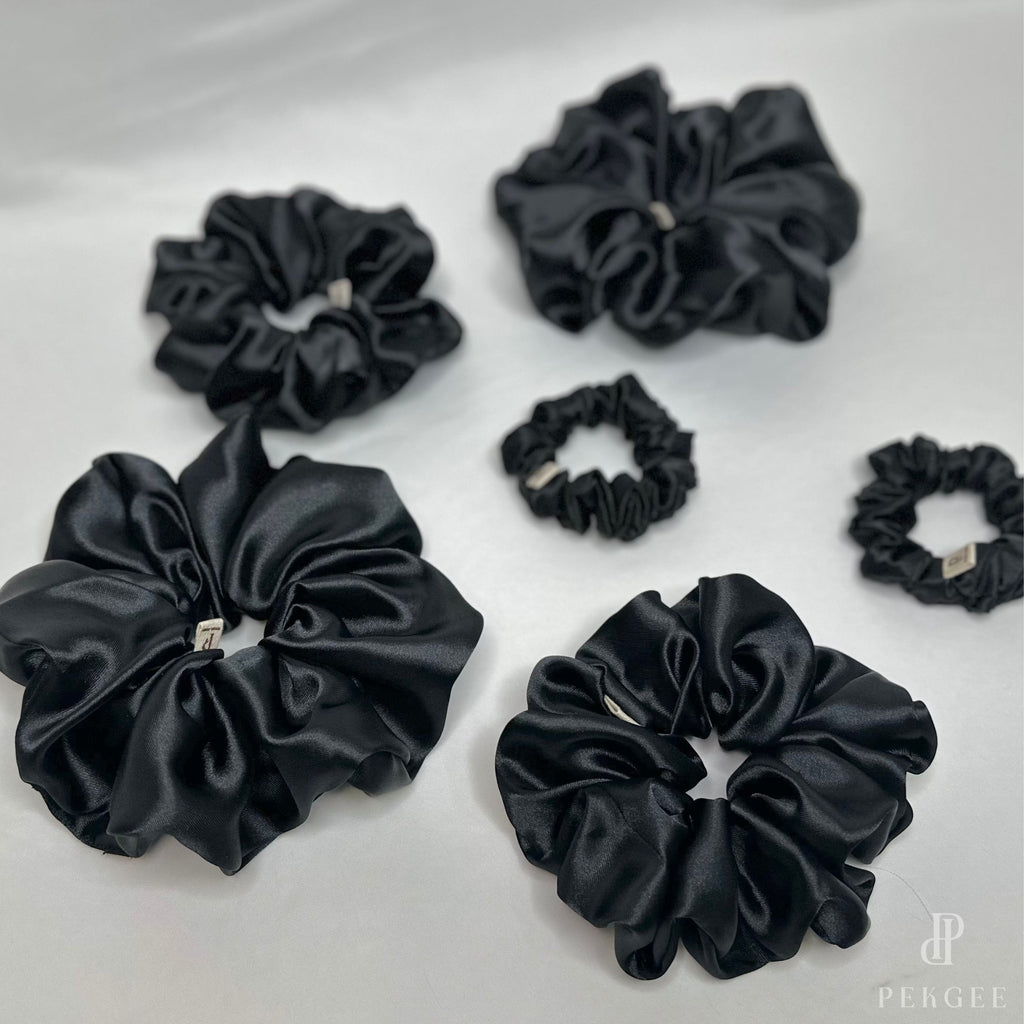 Signature Satin Scrunchies | Black Night