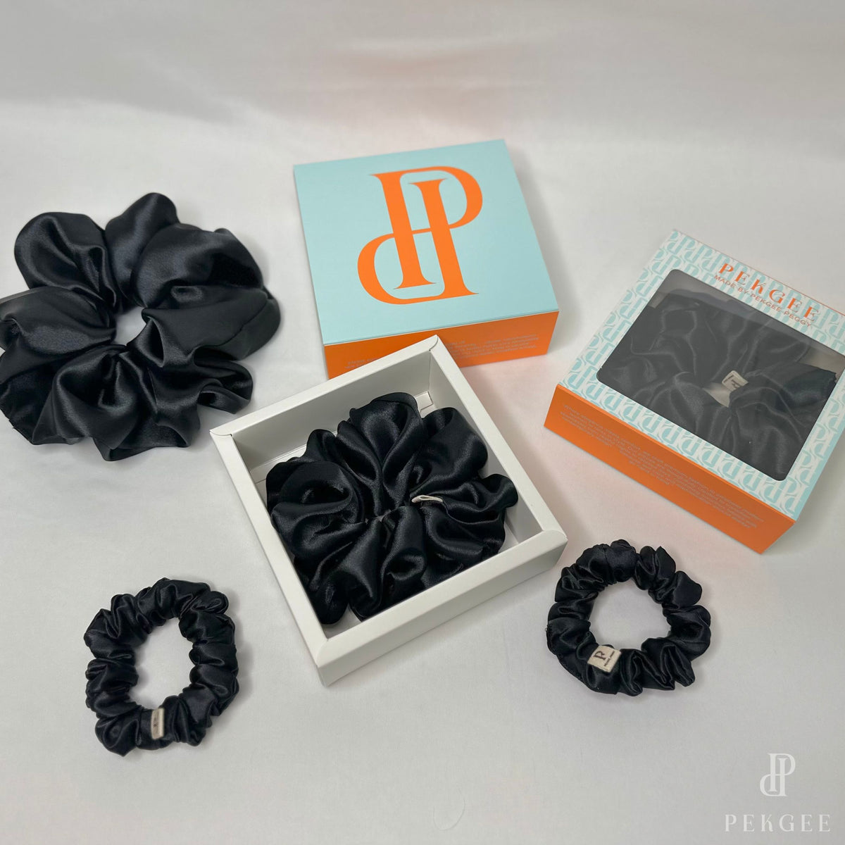 Signature Satin Scrunchies | Black Night