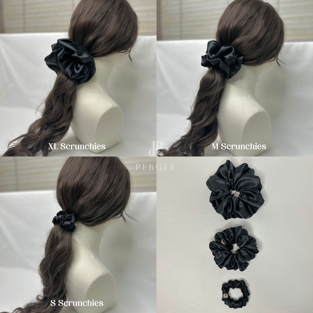Signature Satin Scrunchies | Black Night