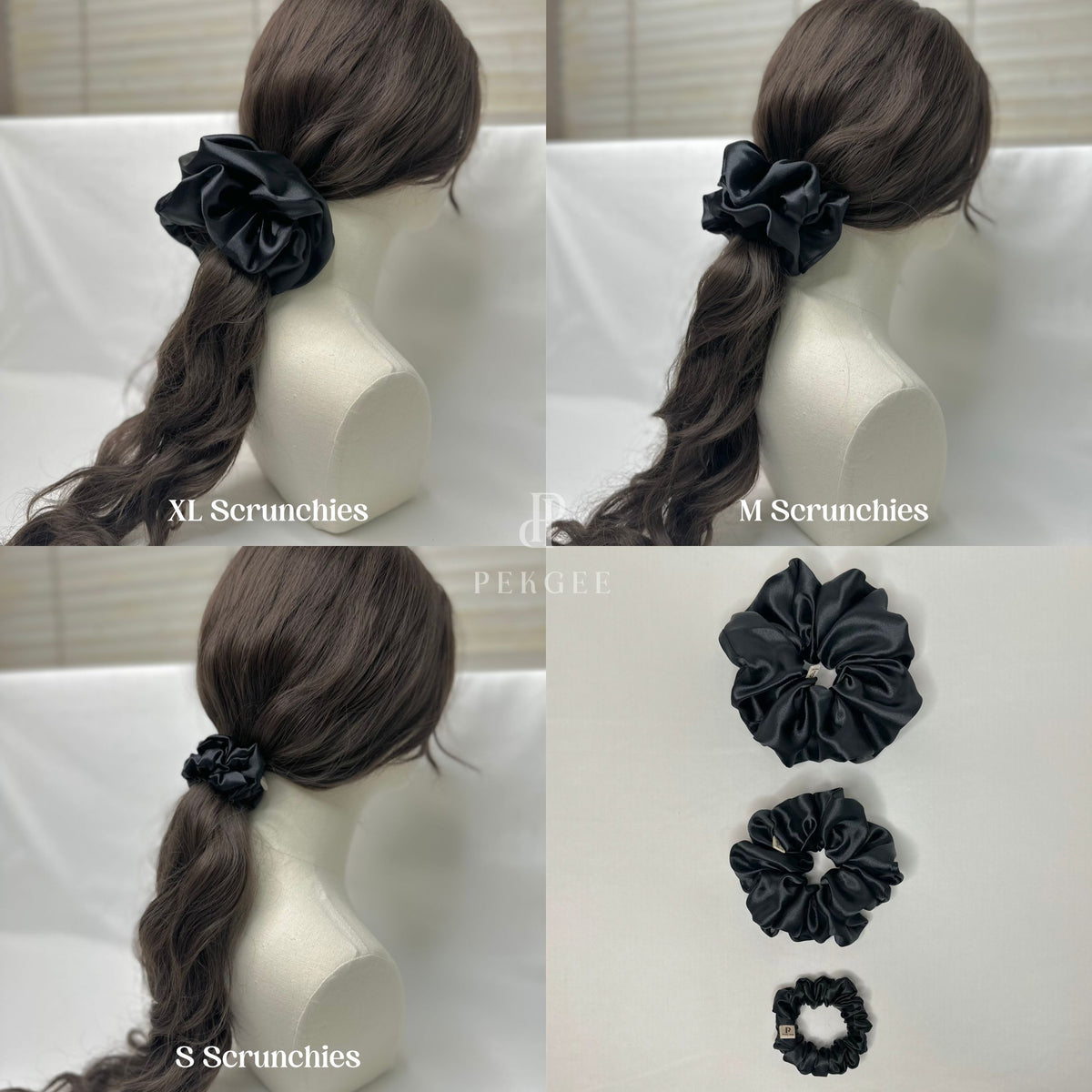 Signature Satin Scrunchies | Black Night