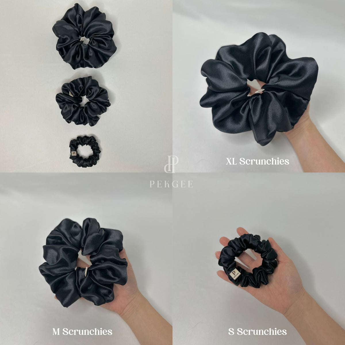Signature Satin Scrunchies | Black Night