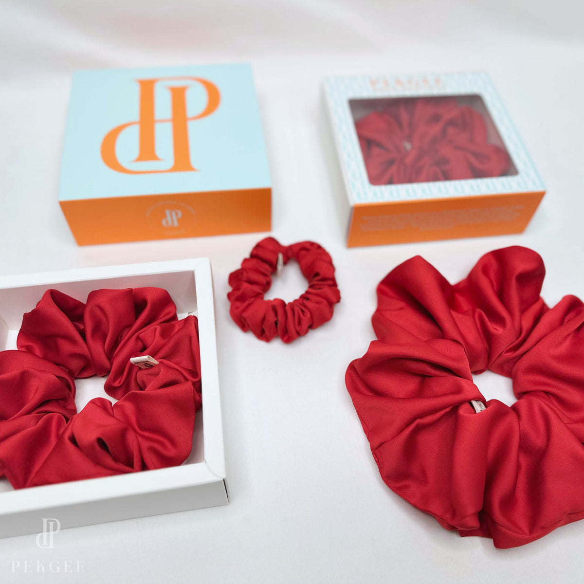 Signature Satin Scrunchies | Rose Red