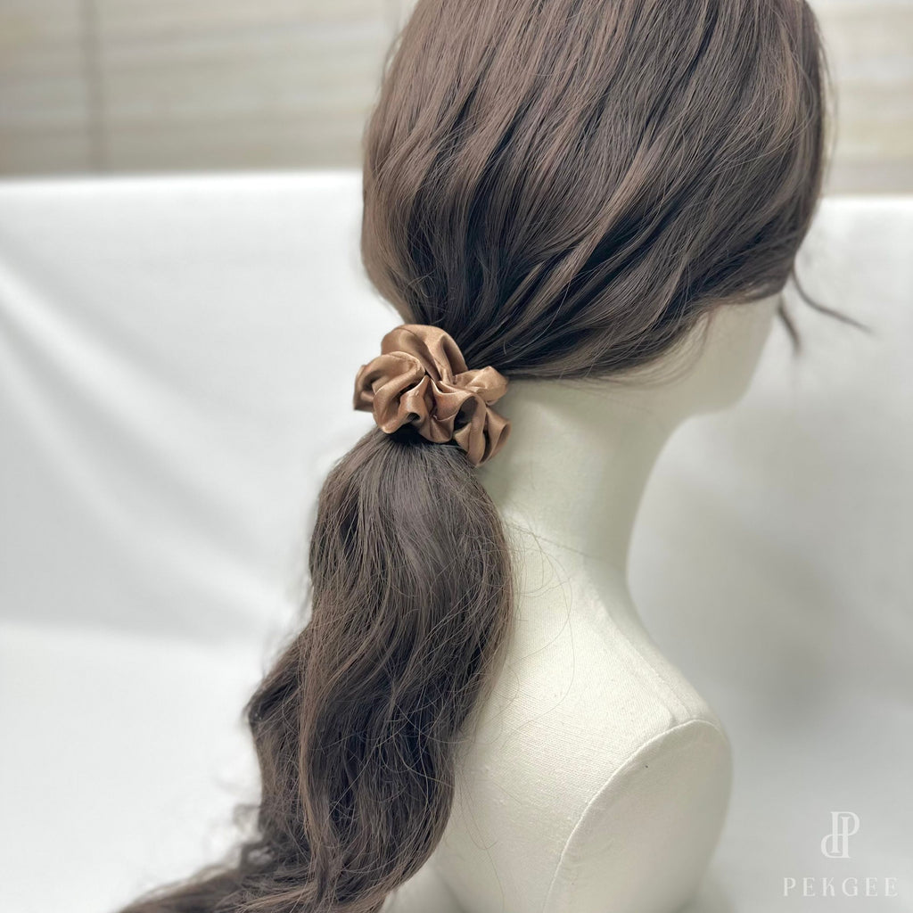 Signature Satin Scrunchies | Tawny Brown