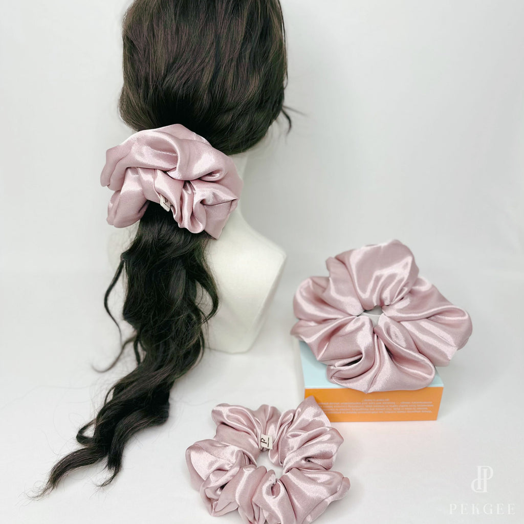 Signature Satin Scrunchies | Sparkling Pink