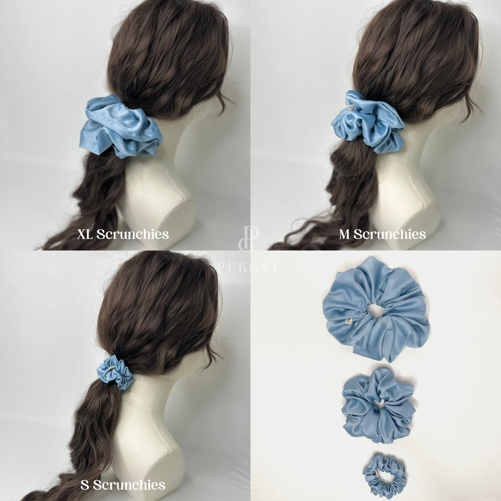 Signature Satin Scrunchies | Lulworth Blue