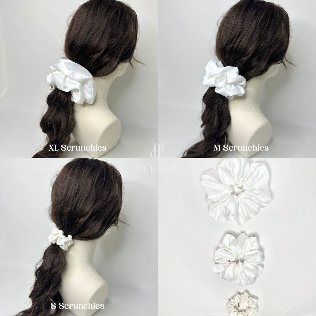 Signature Satin Scrunchies | Milky White