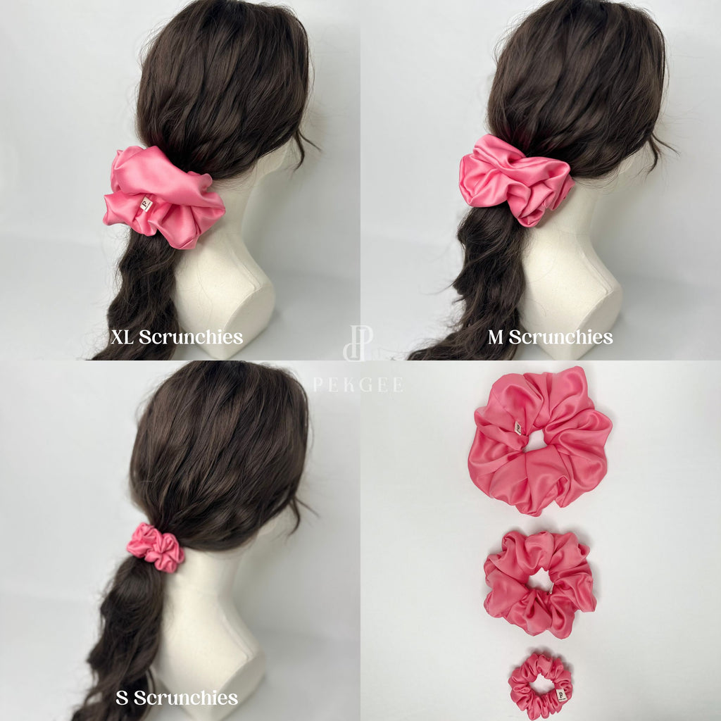 Signature Satin Scrunchies | Flamingo Pink