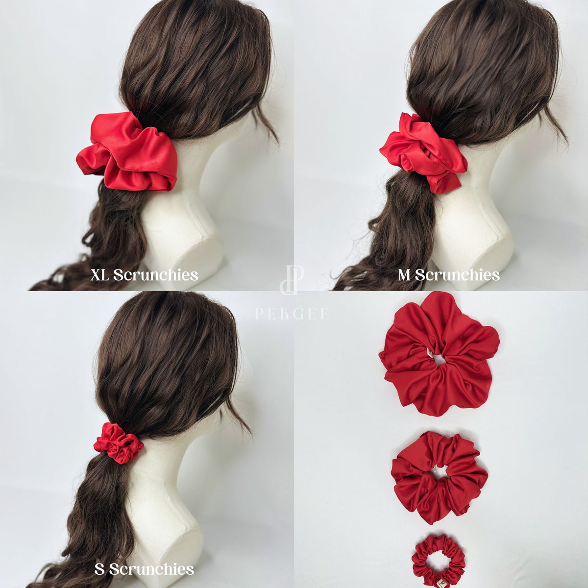 Signature Satin Scrunchies | Rose Red