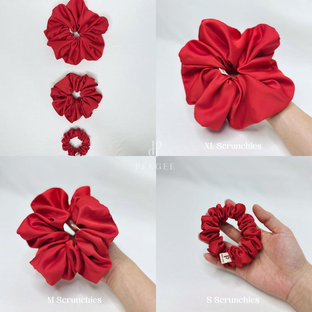 Signature Satin Scrunchies | Rose Red