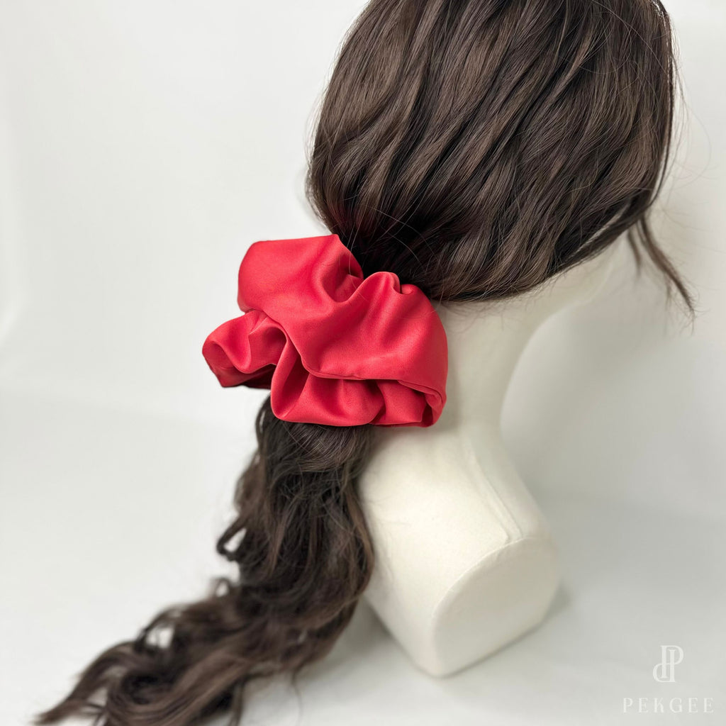 Signature Satin Scrunchies | Rose Red