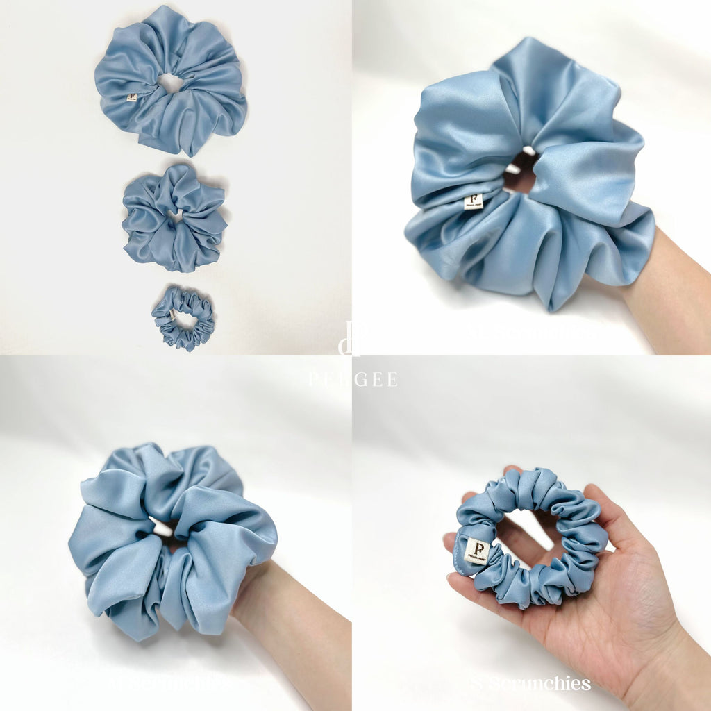 Signature Satin Scrunchies | Lulworth Blue