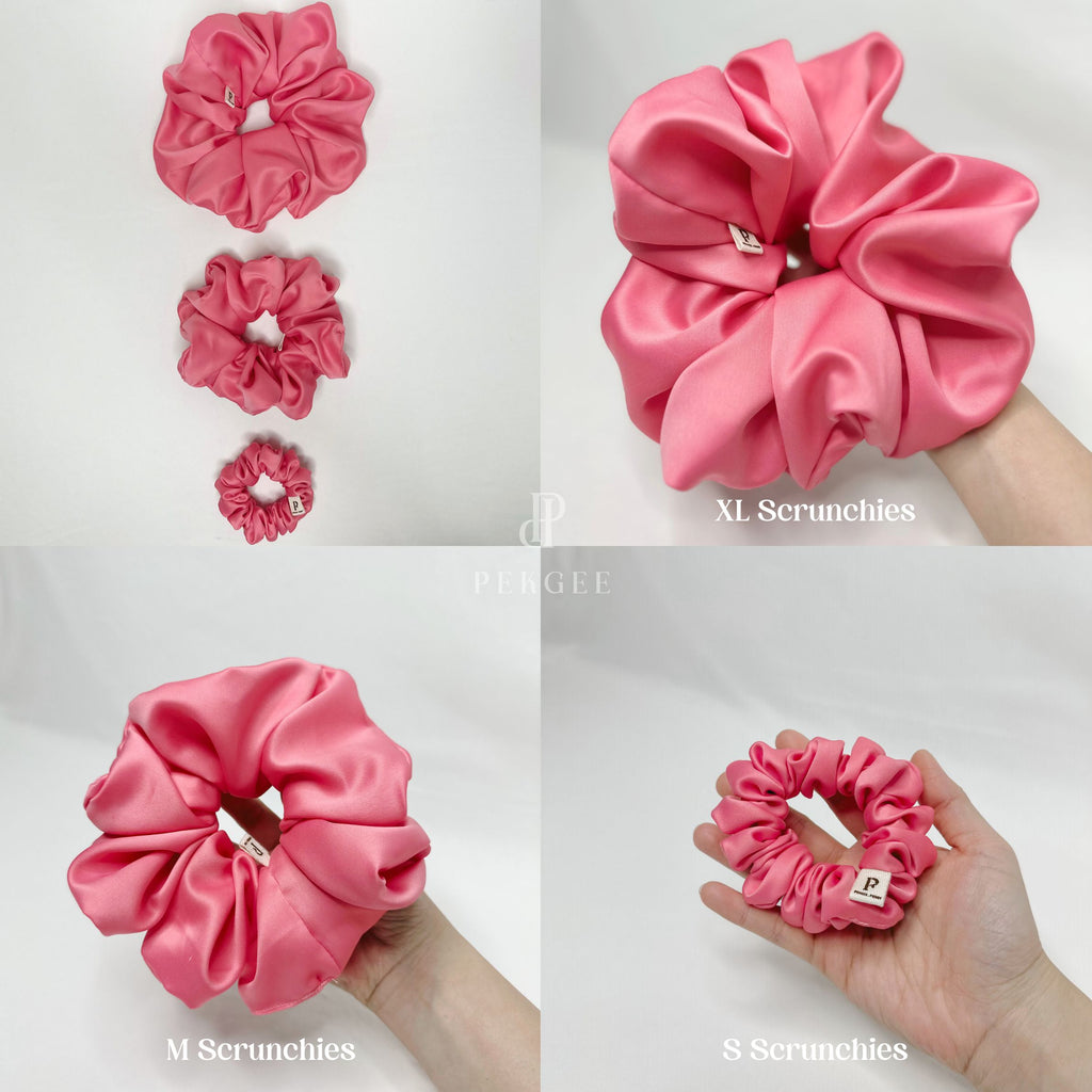 Signature Satin Scrunchies | Flamingo Pink