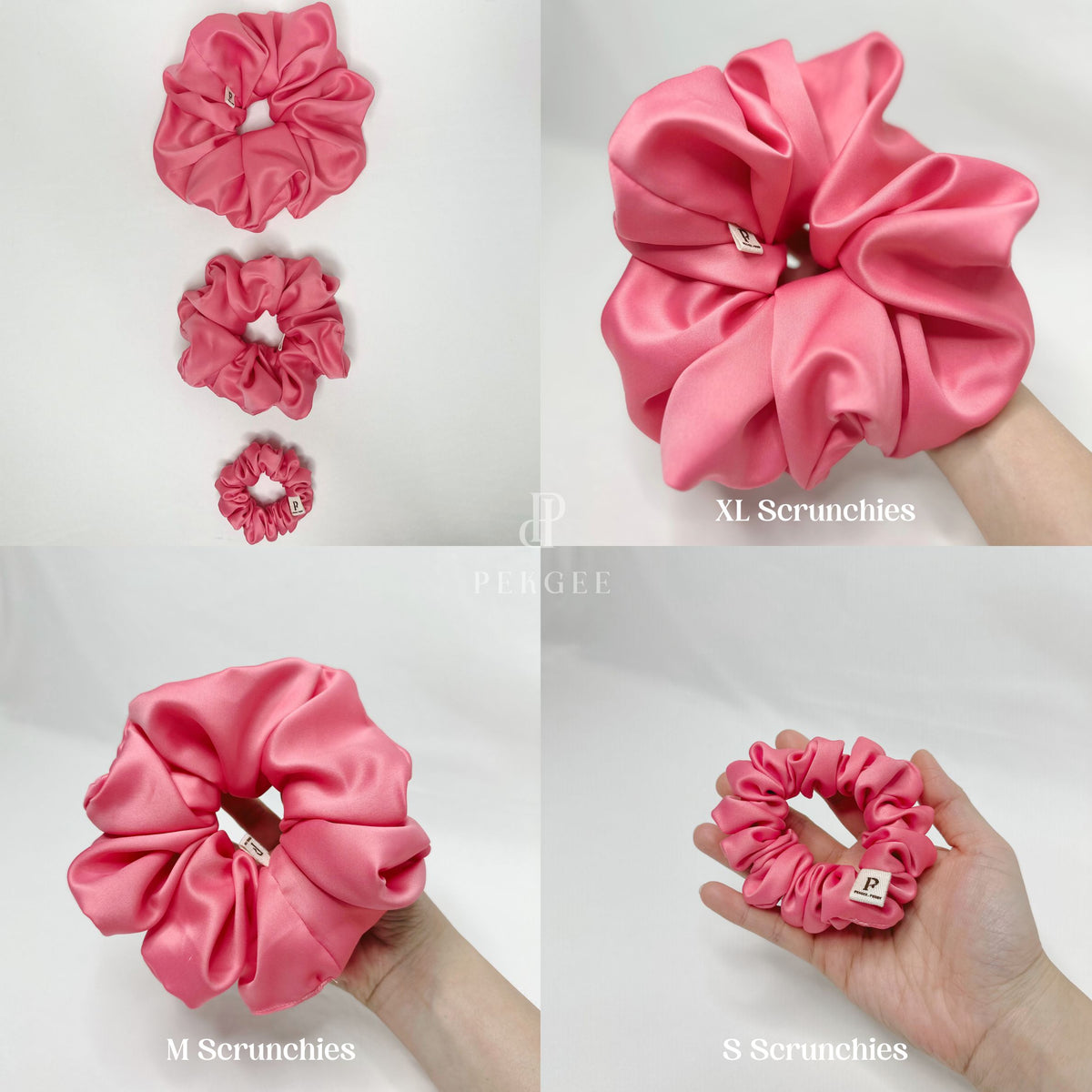 Signature Satin Scrunchies | Flamingo Pink