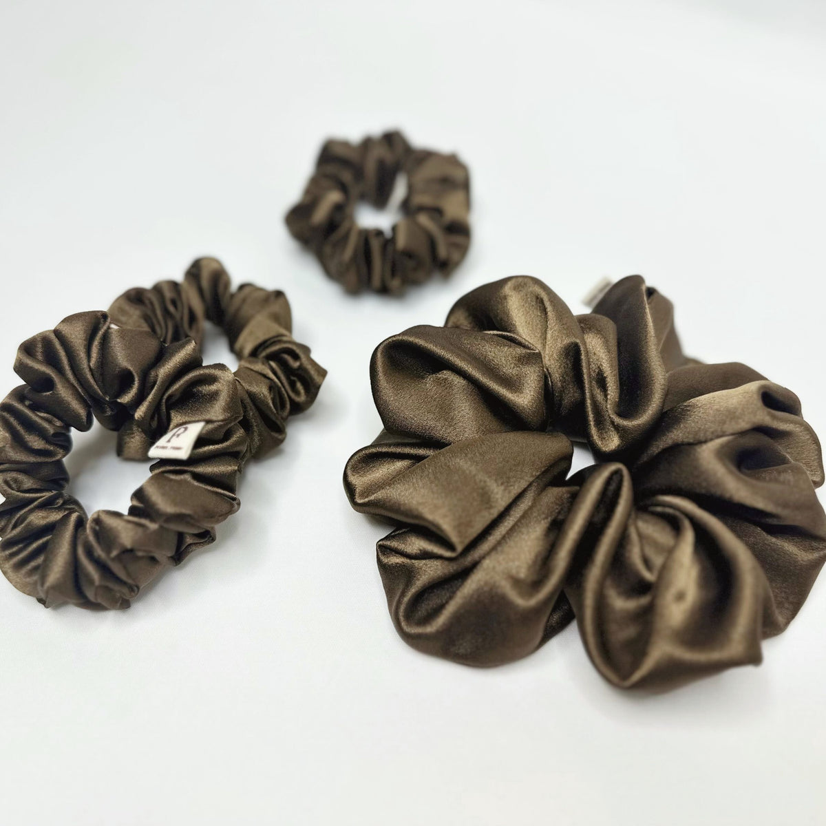 Signature Satin Scrunchies | Mocha Brown