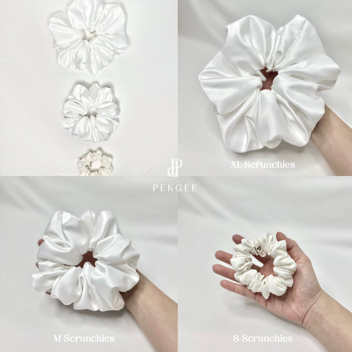 Signature Satin Scrunchies | Milky White