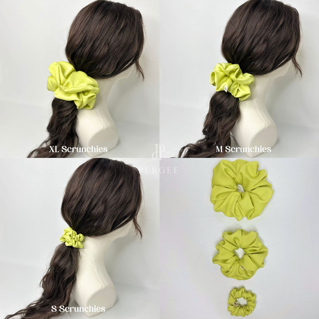 Signature Satin Scrunchies | Chartreuse Yellow