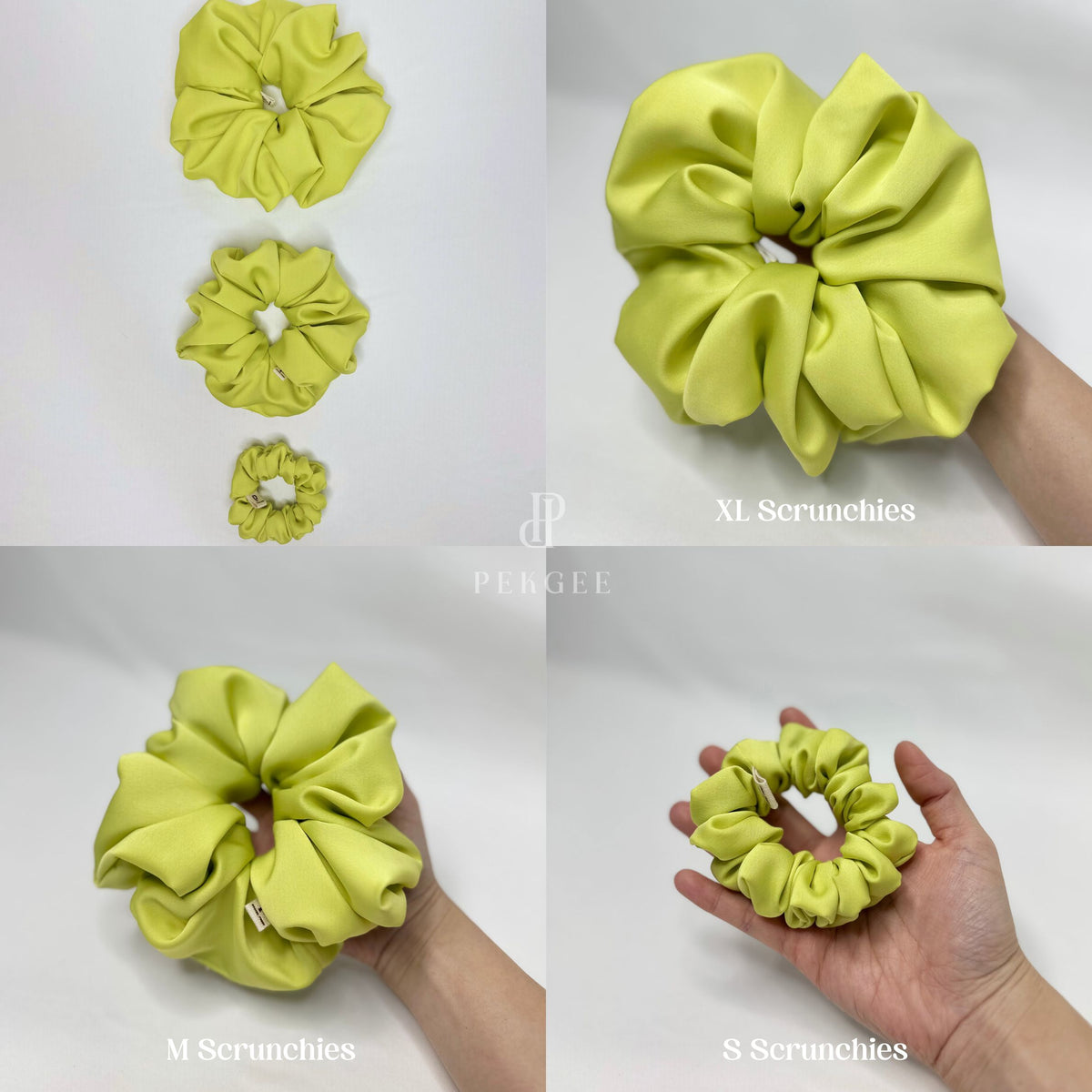 Signature Satin Scrunchies | Chartreuse Yellow
