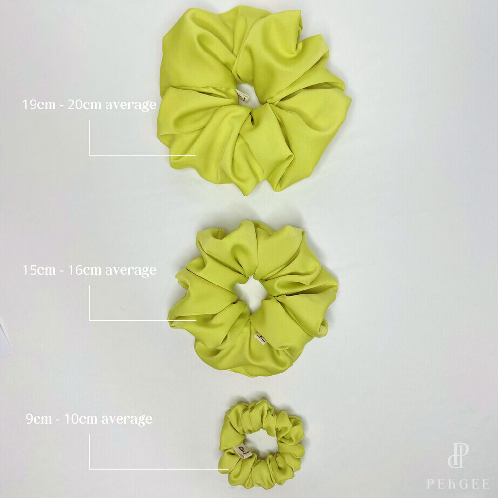Signature Satin Scrunchies | Chartreuse Yellow