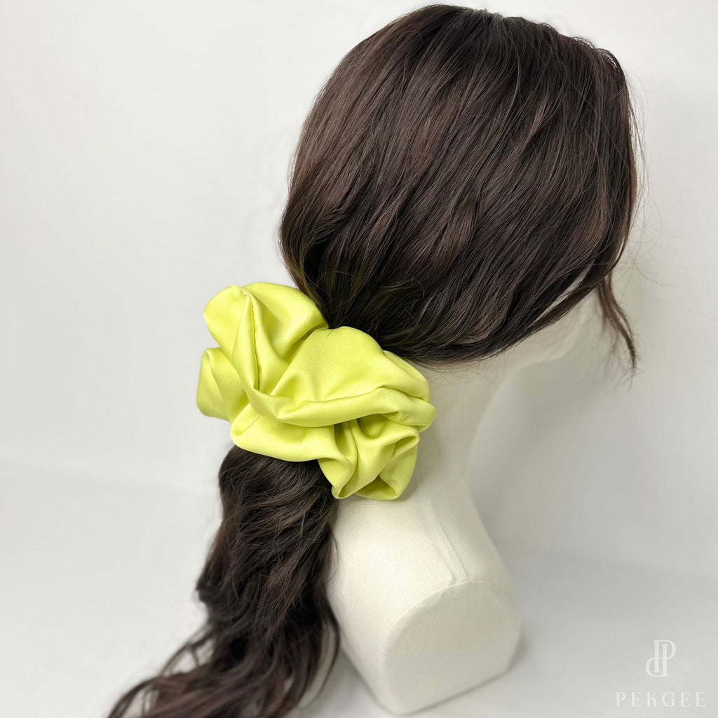 Signature Satin Scrunchies | Chartreuse Yellow