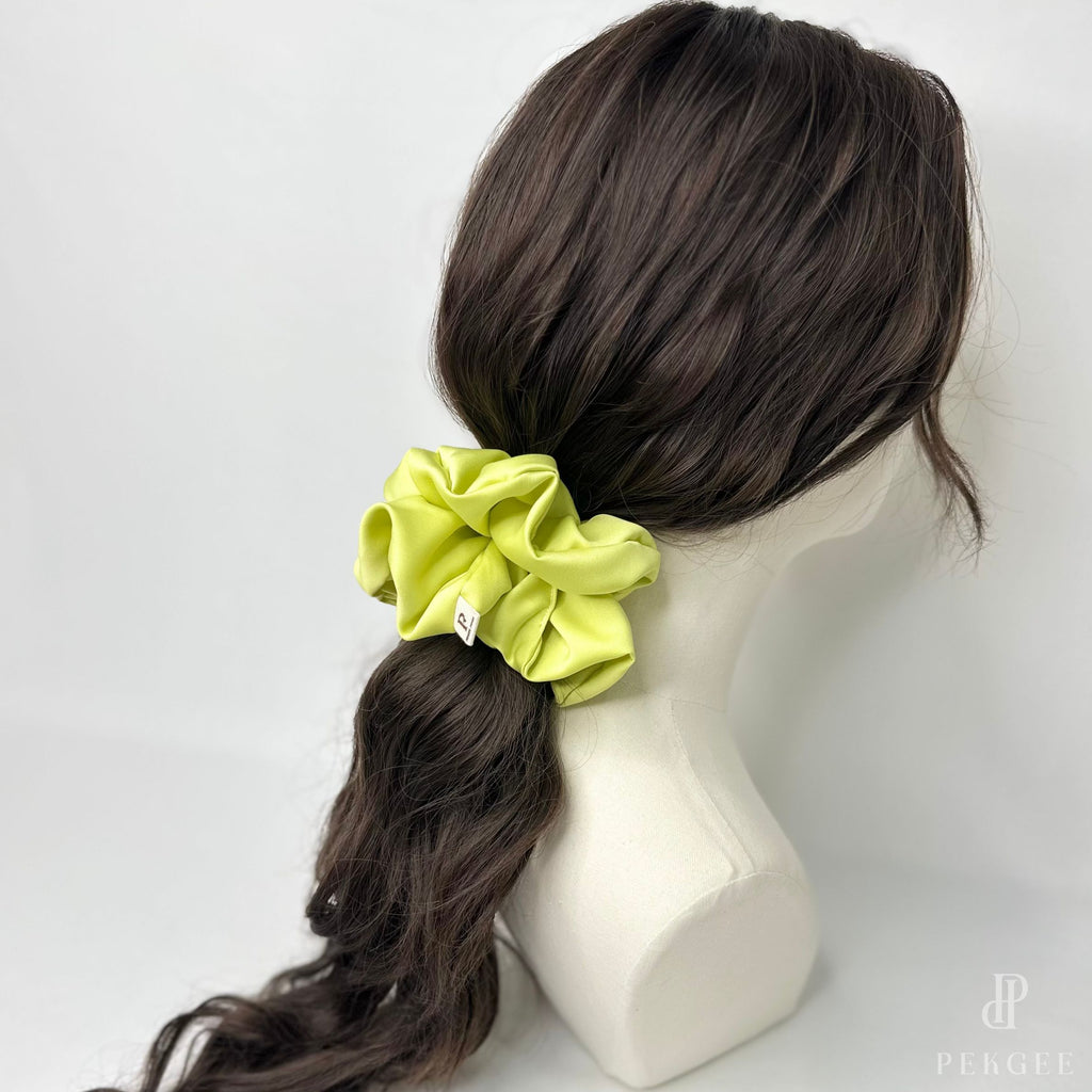 Signature Satin Scrunchies | Chartreuse Yellow