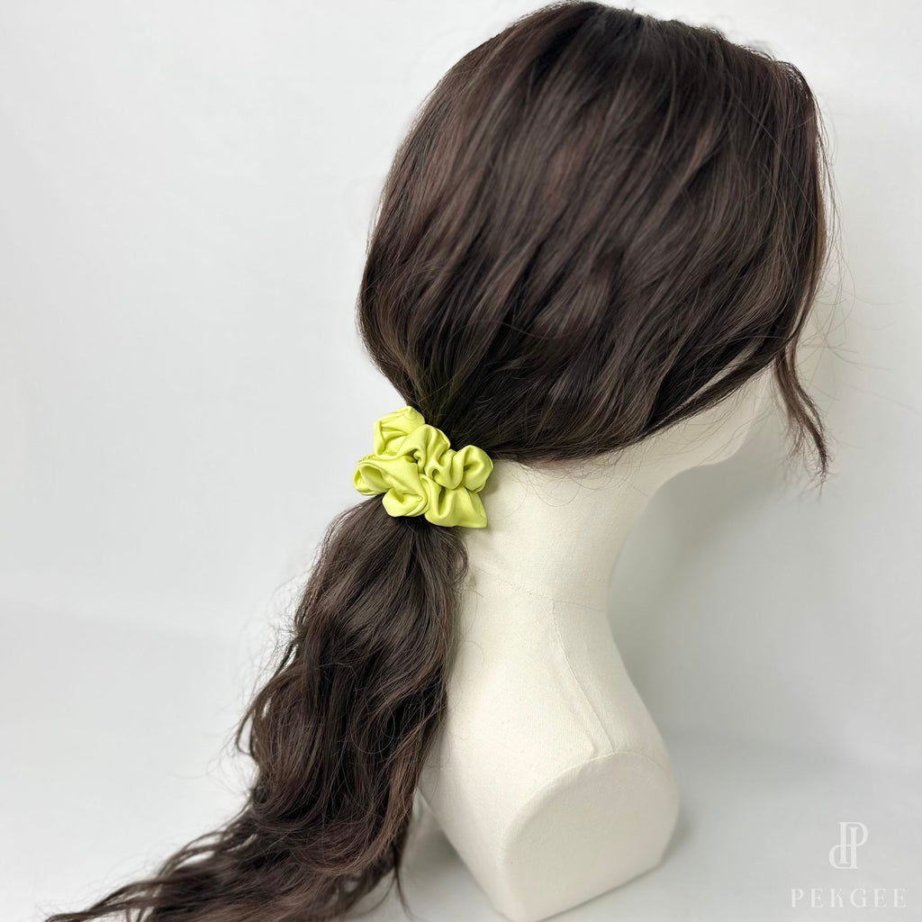 Signature Satin Scrunchies | Chartreuse Yellow