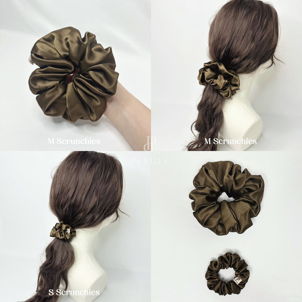 Signature Satin Scrunchies | Mocha Brown