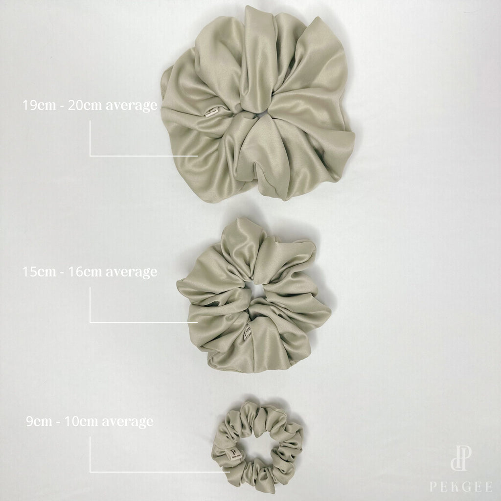 Signature Satin Scrunchies | Light Raffia