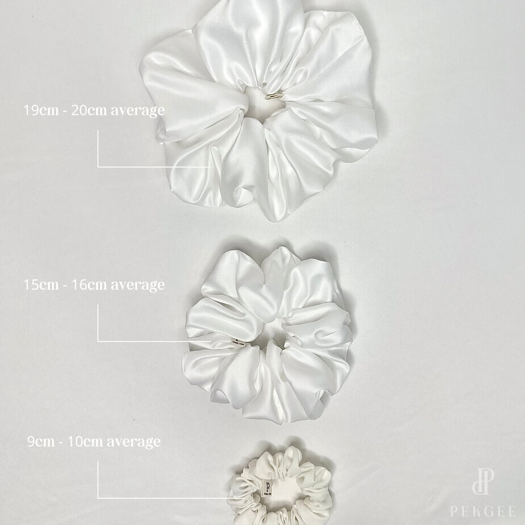 Signature Satin Scrunchies | Milky White
