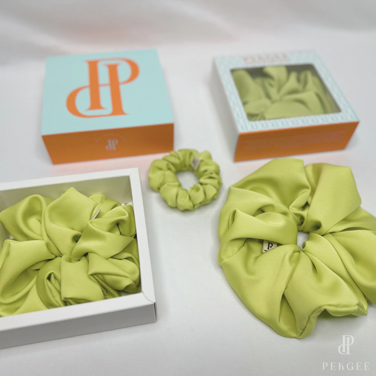 Signature Satin Scrunchies | Chartreuse Yellow
