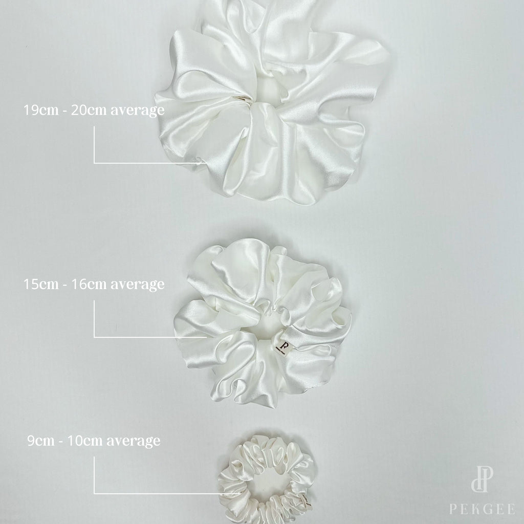 Signature Satin Scrunchies | Pearl White