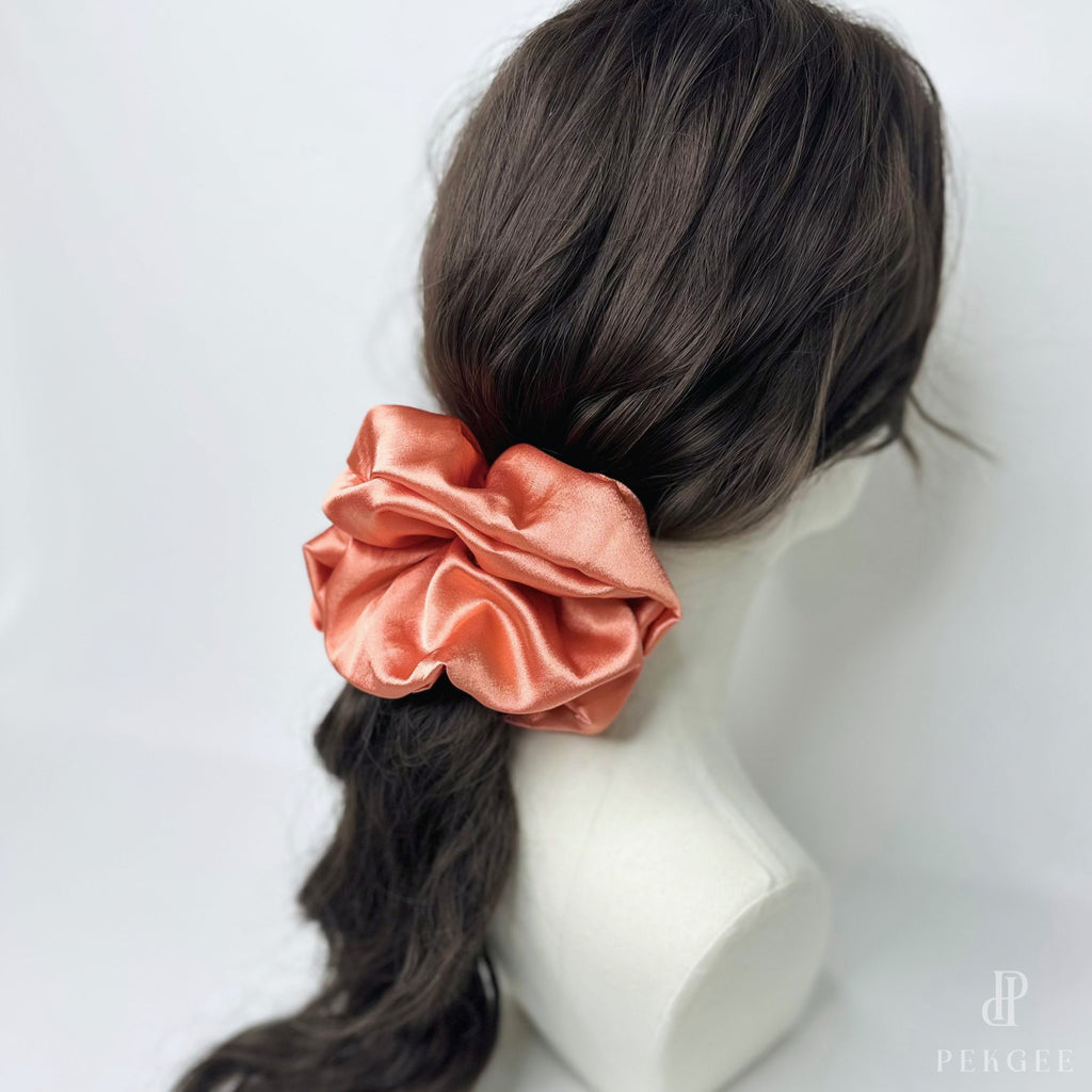 Signature Satin Scrunchies | Pumpkin Orange
