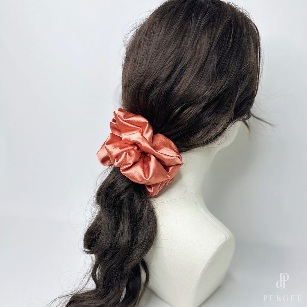 Signature Satin Scrunchies | Pumpkin Orange