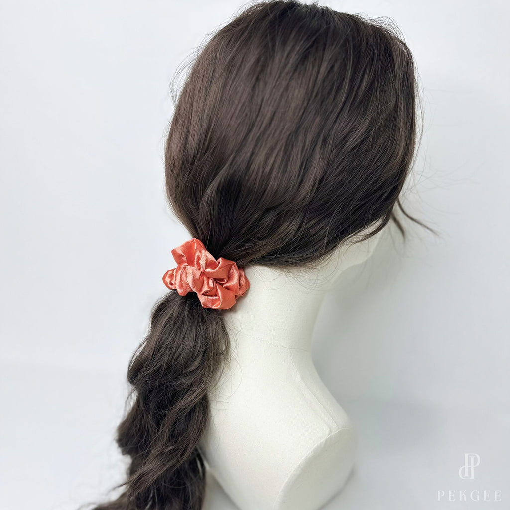 Signature Satin Scrunchies | Pumpkin Orange