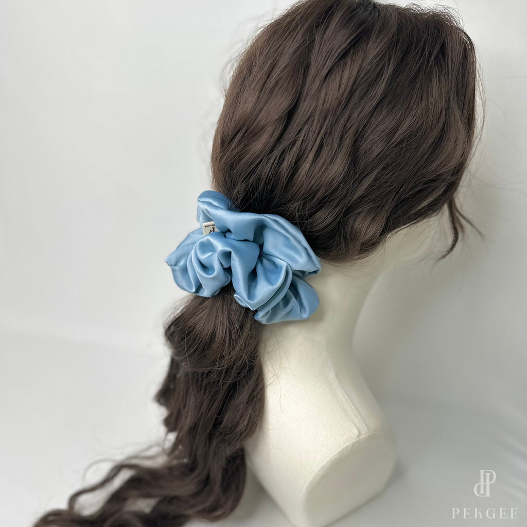 Signature Satin Scrunchies | Lulworth Blue