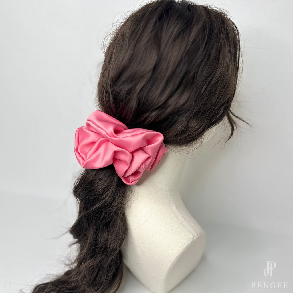 Signature Satin Scrunchies | Flamingo Pink