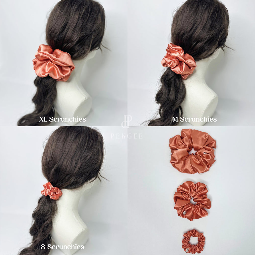 Signature Satin Scrunchies | Pumpkin Orange