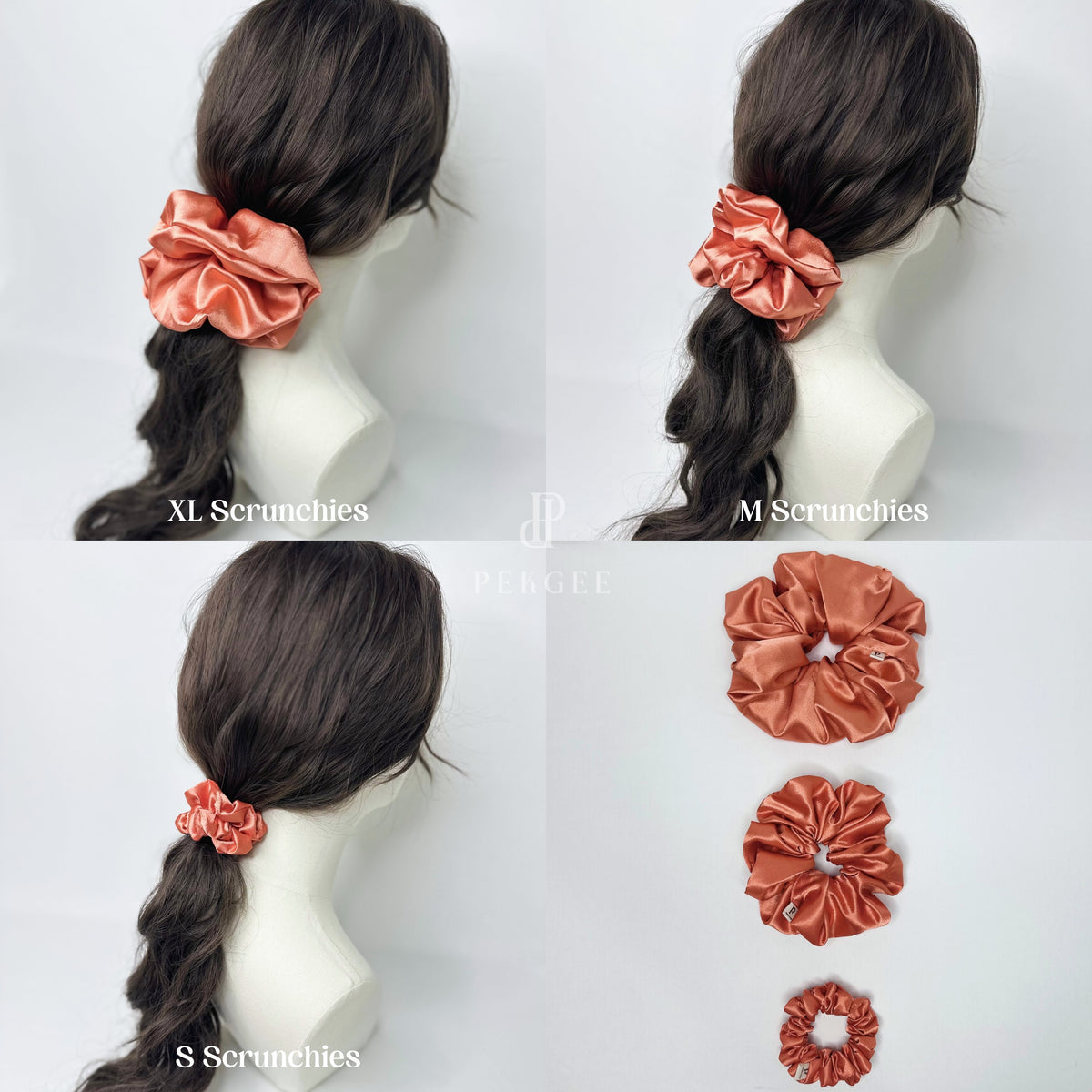 Signature Satin Scrunchies | Pumpkin Orange