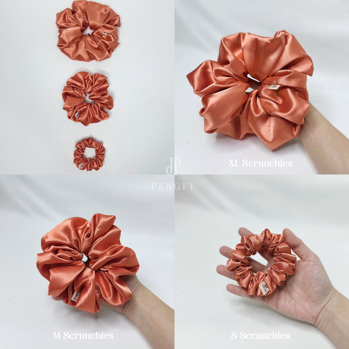 Signature Satin Scrunchies | Pumpkin Orange