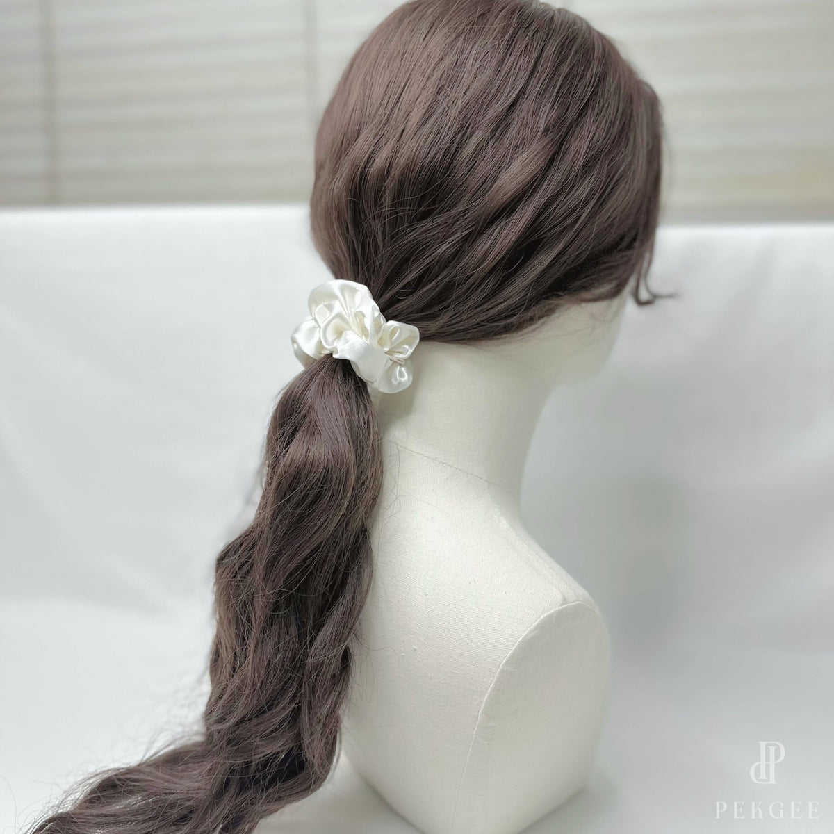 Signature Satin Scrunchies | Pearl White