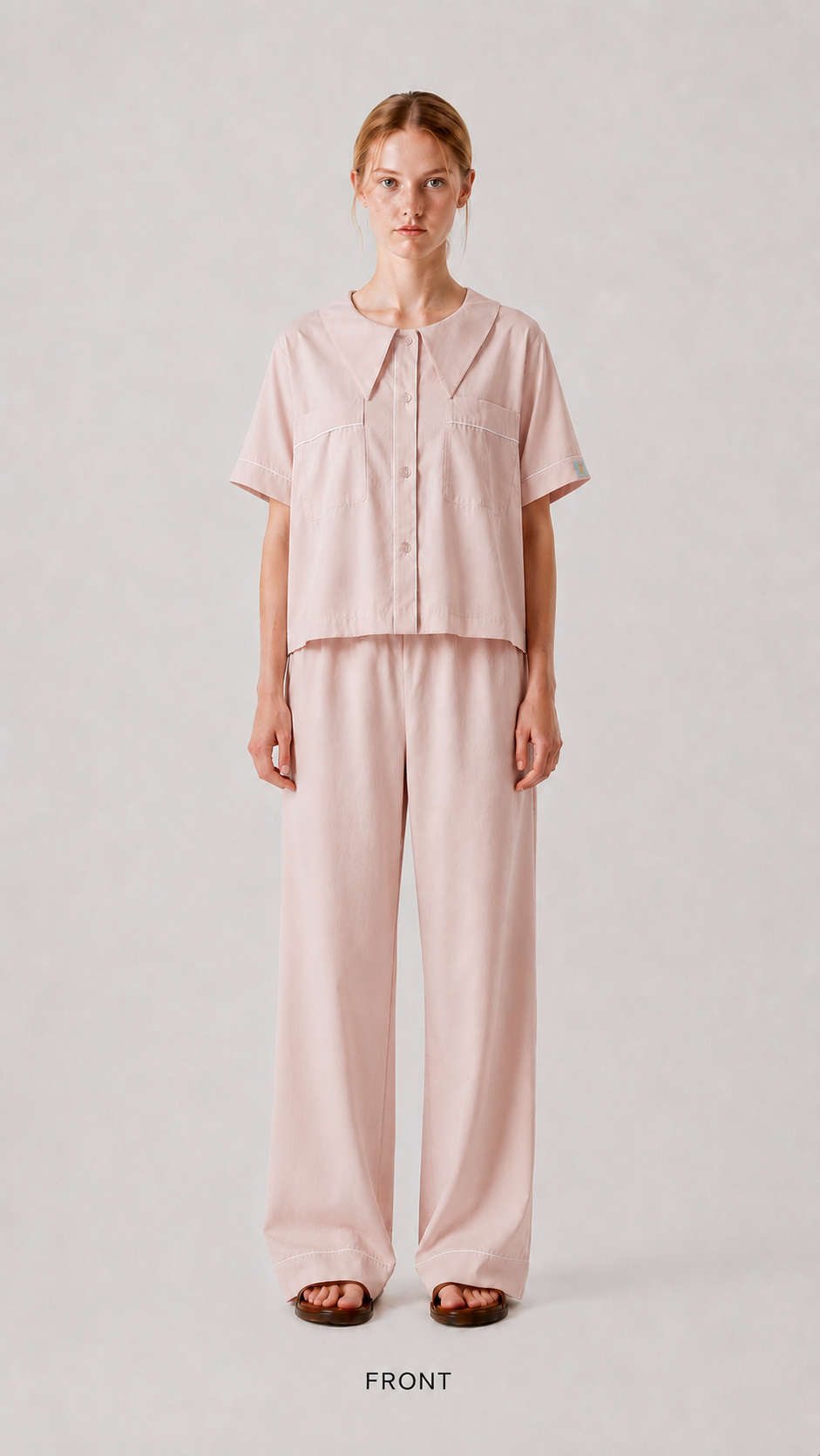 Dream Of Tone |  Dream Petal  Short Sleeve (Pink + White)