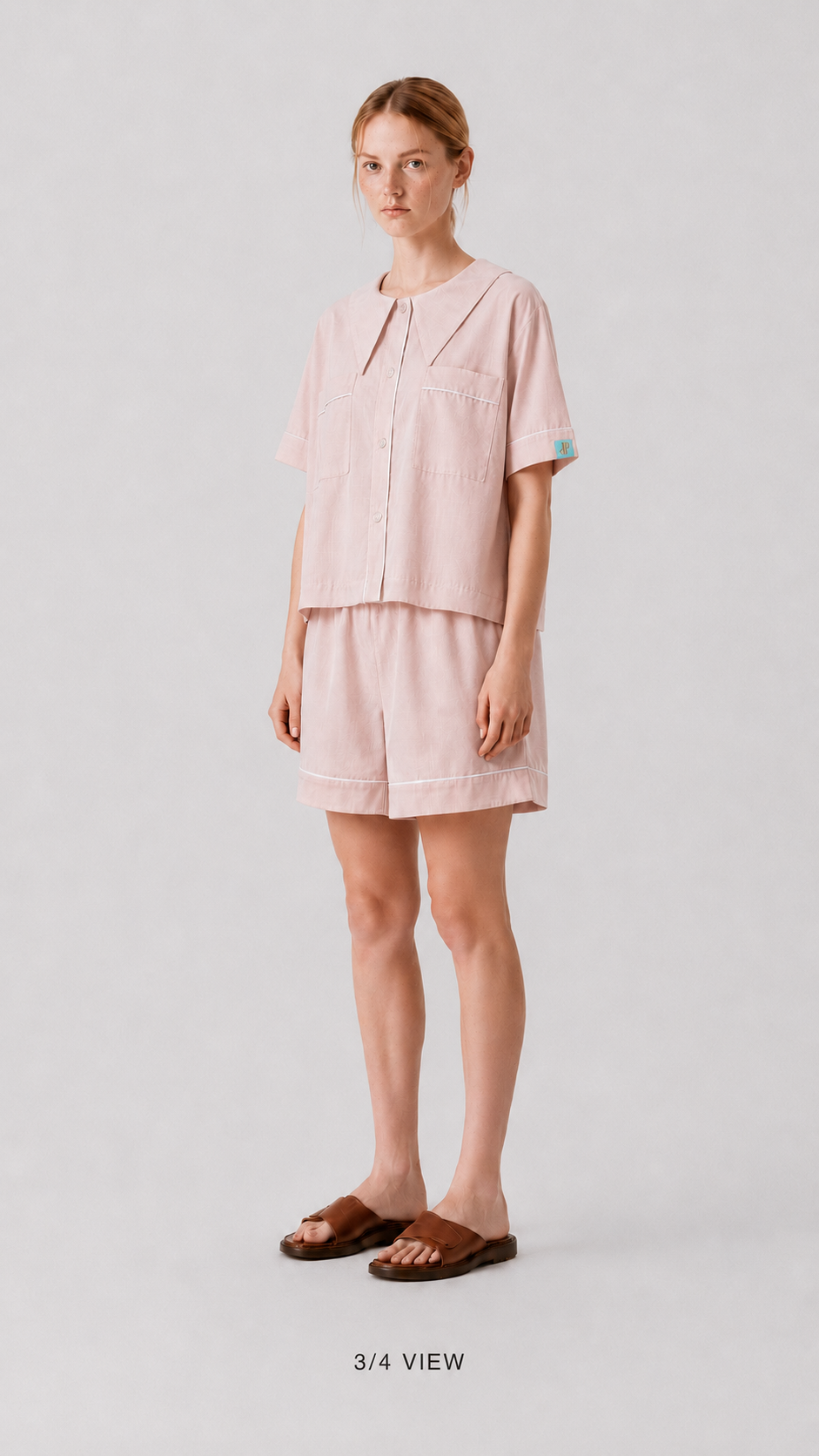 Dream Of Tone |  Dream Petal  Short Sleeve (Pink + White)