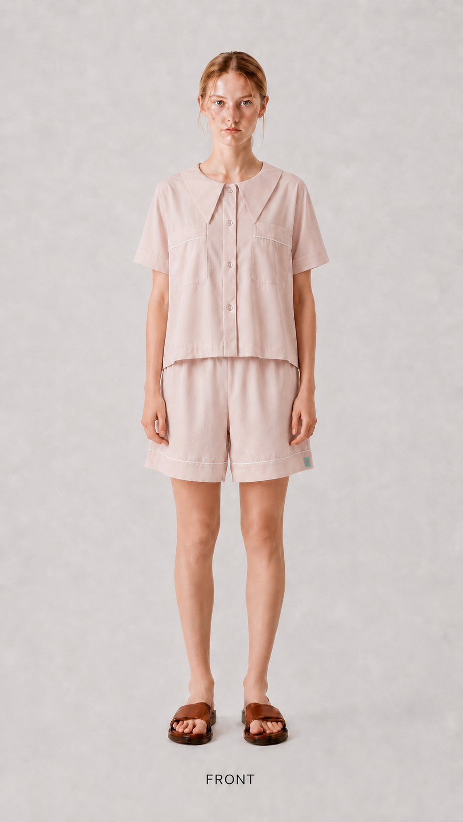 Dream Of Tone |  Dream Petal  Short Sleeve (Pink + White)
